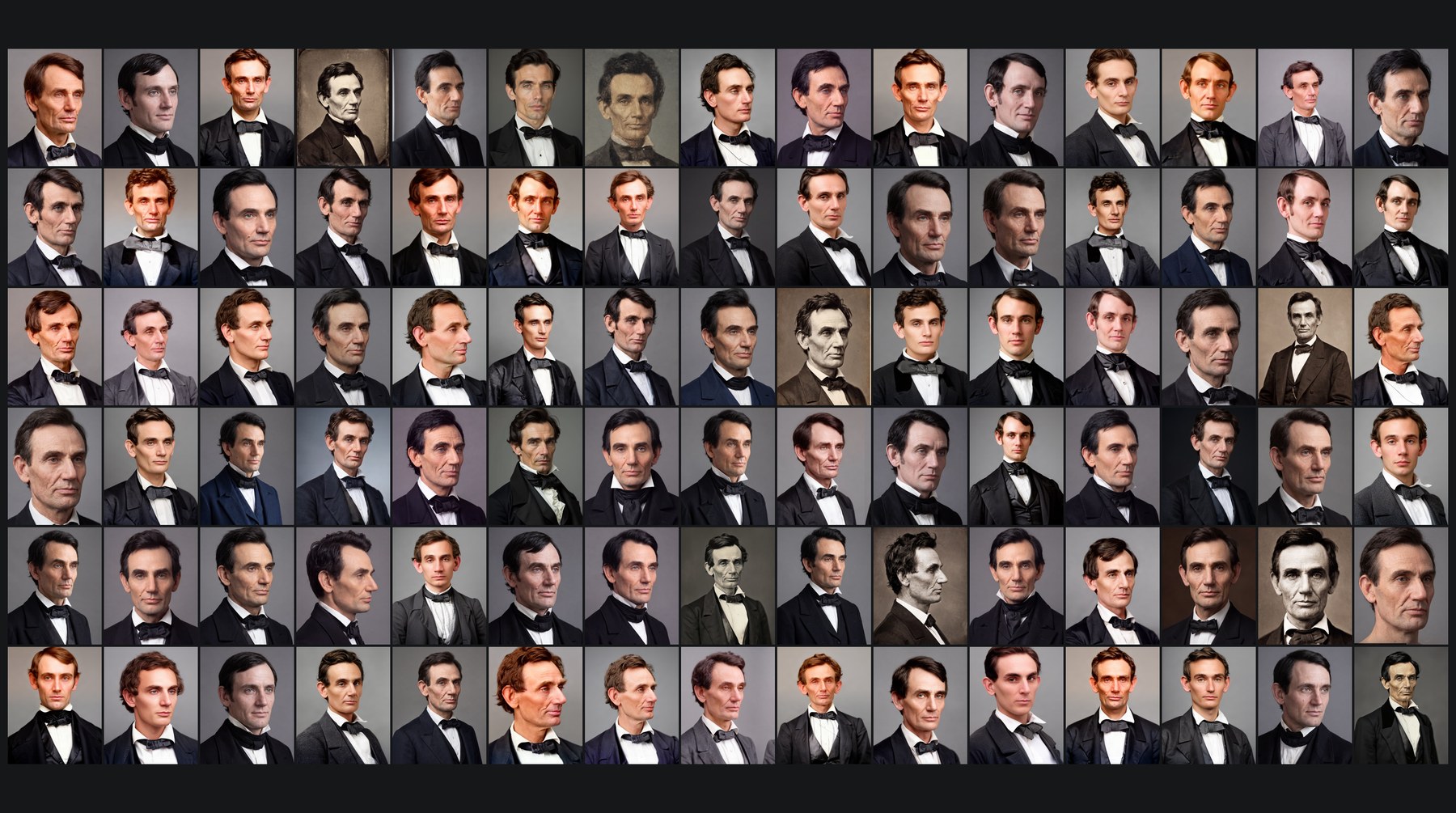 Contact sheet of iteration faces